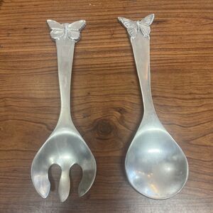 Mariposa Vintage Salad Servers Butterfly Pattern